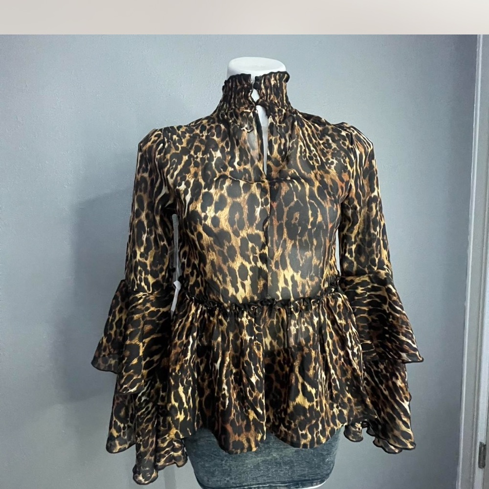Live 4 Truth Animal Print Flare Sleeve Blouse
